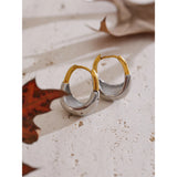 Geometric Two-tone Hoop Earrings