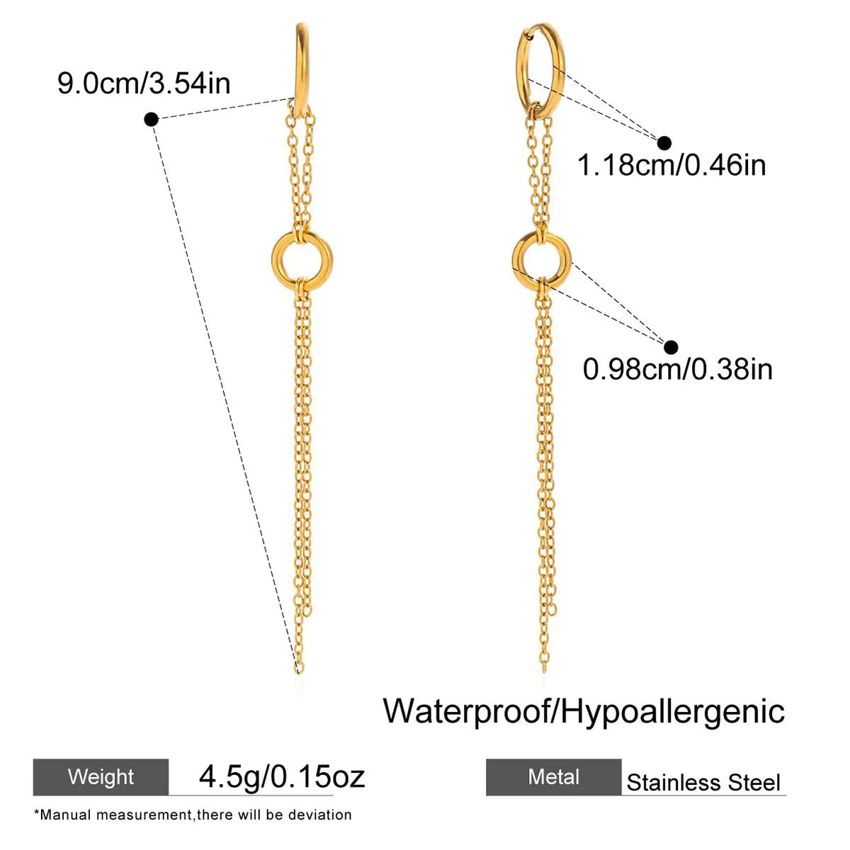 Long Gold Tassel Earrings – Waterproof 18K Gold Plated Earrings | Ezra Gems