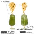Green Resin Drop Earrings – Waterproof 18K Gold Plated Earrings | Ezra Gems