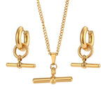 Minimalist T-Bar Pendant Necklace – Waterproof 18K Gold Plated Necklace | Ezra Gems