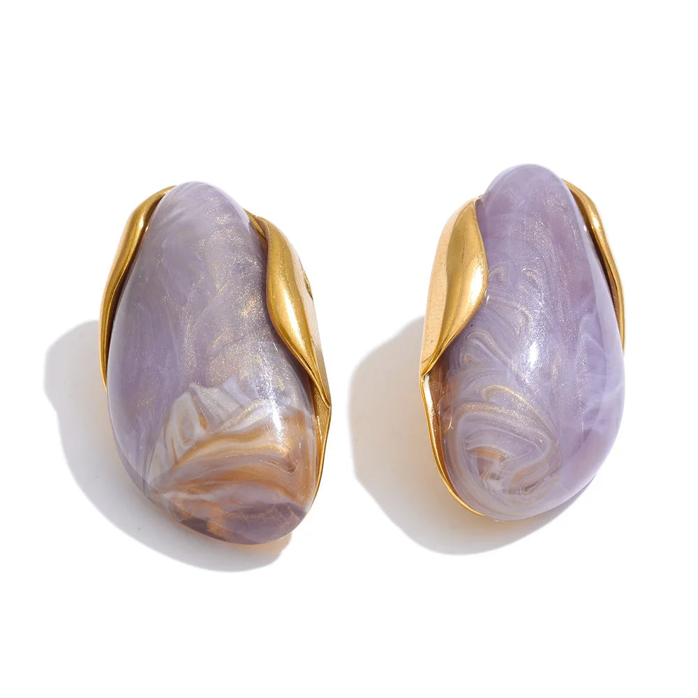 Resin Geometric Stud Earrings