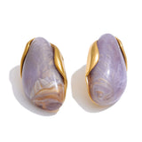 Resin Geometric Stud Earrings