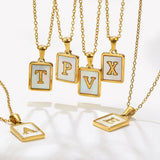 Mother of Pearl Initial Necklace – Waterproof 18K Gold Plated Necklace | Ezra Gems