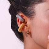 Mini Wrap Line C Hoop Earrings – Waterproof 18K Gold Plated Earrings | Ezra Gems