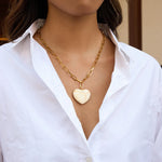 Vintage Resin Heart Pendant Necklace – Waterproof 18K Gold Plated Necklace | Ezra Gems