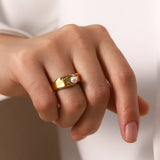 Zircon Shell Chubby Dome Ring