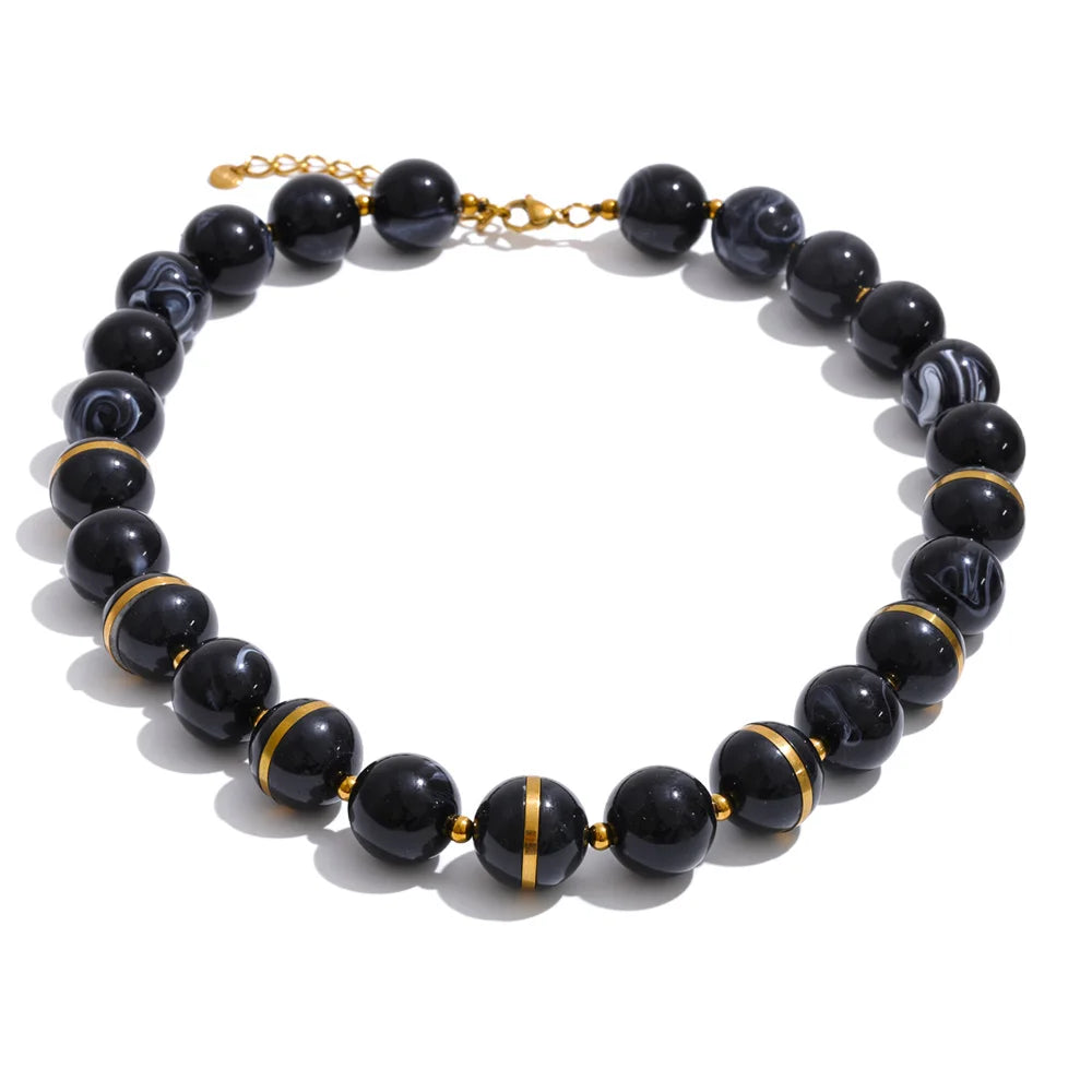 Acrylic Bead Chain Jewelry Set – Waterproof 18K Gold Plated Jewelry Set | Ezra Gems