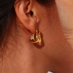 Geometric Trapezoid Creole Hoop Earrings – Waterproof 18K Gold Plated Earrings | Ezra Gems