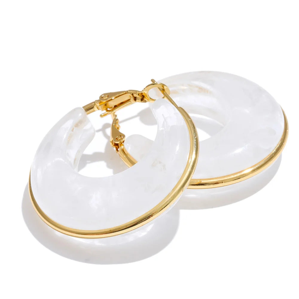 Acetate Chunky Hoop Earrings
