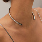 Smooth Glossy Stainless Steel Choker – Waterproof 18K Gold Plated Necklace | Ezra Gems