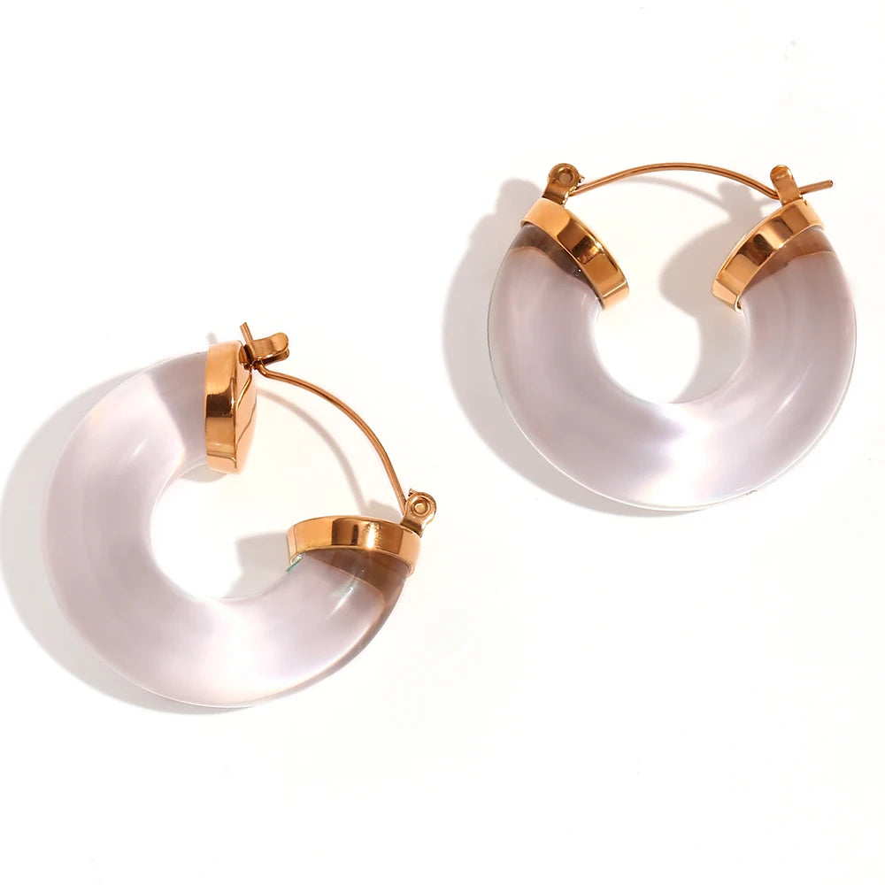Acrylic Round Tube Hoop Earrings