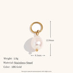 Asymmetric Pearl Charm Hoop Earrings – Waterproof 18K Gold Plated Earrings | Ezra Gems