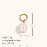 Asymmetric Pearl Charm Hoop Earrings – Waterproof 18K Gold Plated Earrings | Ezra Gems