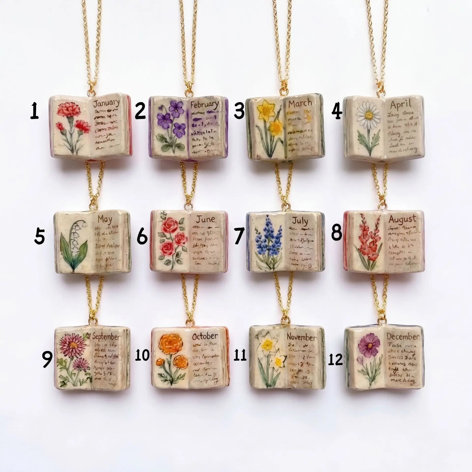Porcelain Book Locket Necklace
