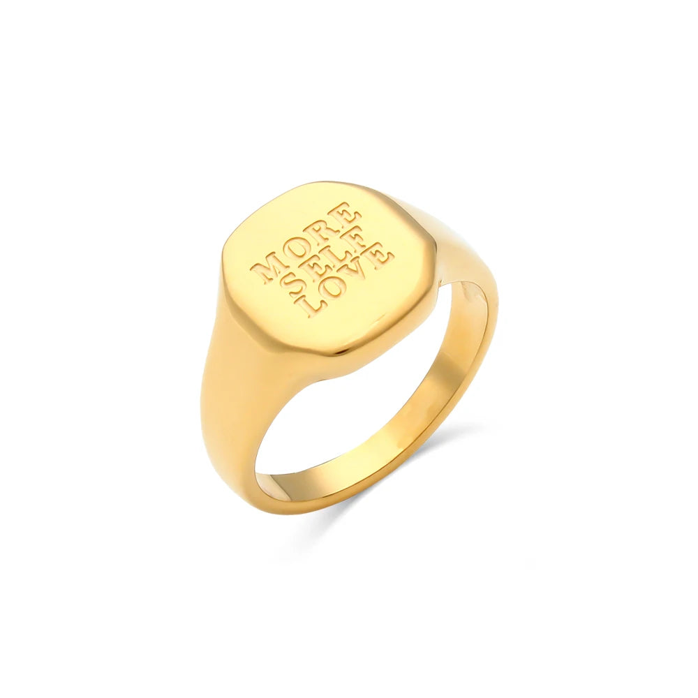Engraved Letter Word Ring