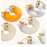 Acrylic Round Tube Hoop Earrings