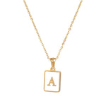 Mother of Pearl Initial Necklace – Waterproof 18K Gold Plated Necklace | Ezra Gems