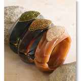 Resin Rhinestone Statement Bangle – Waterproof 18K Gold Plated Bracelet | Ezra Gems