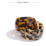 Leopard Print Resin Cuff Bracelet – Waterproof 18K Gold Plated Bracelet | Ezra Gems