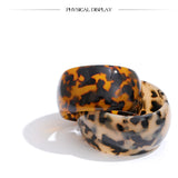Leopard Print Resin Cuff Bracelet – Waterproof 18K Gold Plated Bracelet | Ezra Gems
