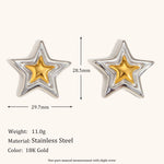 Double-Layer Pentagram Star Earrings – Waterproof 18K Gold Plated Earrings | Ezra Gems