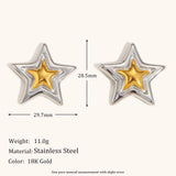 Double-Layer Pentagram Star Earrings – Waterproof 18K Gold Plated Earrings | Ezra Gems