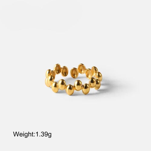 Mixed Link Open Stacking Ring – Waterproof 18K Gold Plated Ring | Ezra Gems