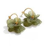 Resin Acrylic Flower Petal Drop Earrings – Waterproof 18K Gold Plated Earrings | Ezra Gems