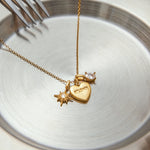 Heart Star Zircon Charm Necklace – Waterproof 18K Gold Plated Necklace | Ezra Gems