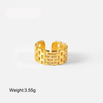 Mixed Link Open Stacking Ring – Waterproof 18K Gold Plated Ring | Ezra Gems