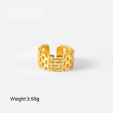 Mixed Link Open Stacking Ring – Waterproof 18K Gold Plated Ring | Ezra Gems