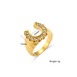 Crystal Pave U Initial Ring