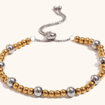 Two-Tone Bead Chain Bracelet – Waterproof 18K Gold Plated Bracelet | Ezra Gems