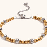 Two-Tone Bead Chain Bracelet – Waterproof 18K Gold Plated Bracelet | Ezra Gems