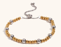 Two-Tone Bead Chain Bracelet – Waterproof 18K Gold Plated Bracelet | Ezra Gems