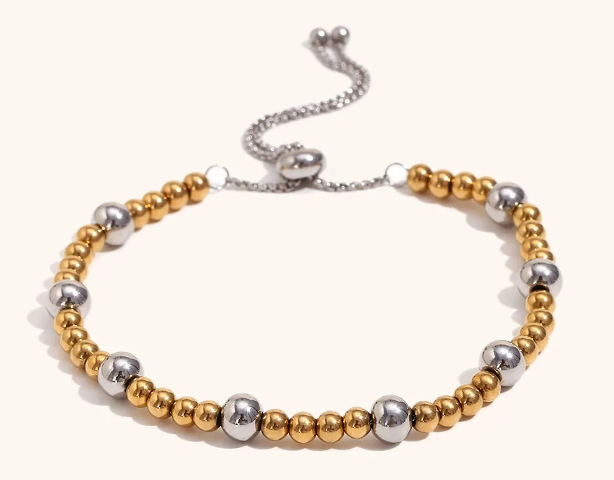 Two-Tone Bead Chain Bracelet – Waterproof 18K Gold Plated Bracelet | Ezra Gems