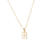Mother of Pearl Initial Necklace – Waterproof 18K Gold Plated Necklace | Ezra Gems