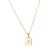 Mother of Pearl Initial Necklace – Waterproof 18K Gold Plated Necklace | Ezra Gems