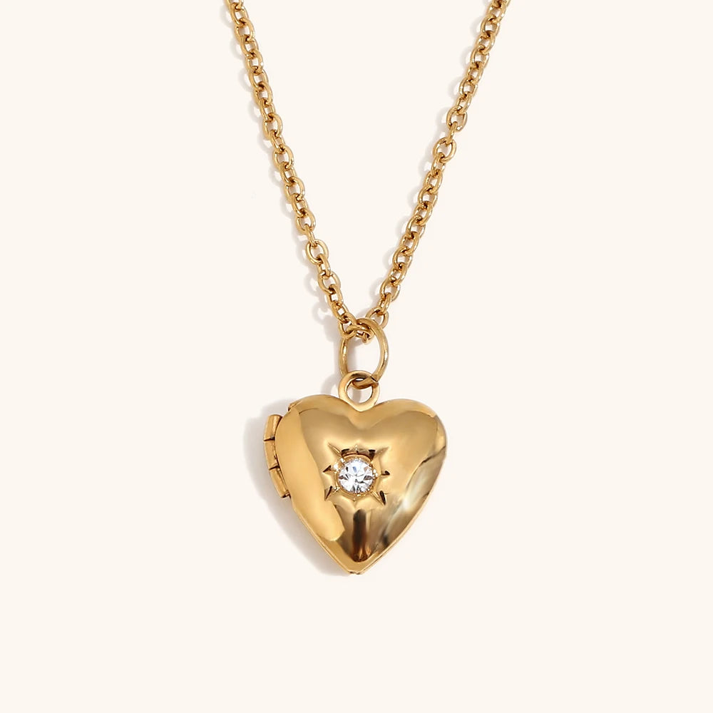 Birthstone Box Pendant Necklace – Waterproof 18K Gold Plated Necklace | Ezra Gems