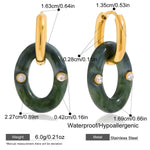 Vintage Resin Drop Earrings – Waterproof 18K Gold Plated Earrings | Ezra Gems