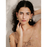 CZ Square & Round Drop Earrings