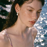 Pearl & CZ Round Stud Earrings