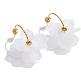 Resin Acrylic Flower Petal Drop Earrings