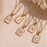 Mother of Pearl Initial Necklace – Waterproof 18K Gold Plated Necklace | Ezra Gems