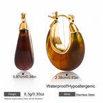 Vintage Resin Drop Earrings – Waterproof 18K Gold Plated Earrings | Ezra Gems