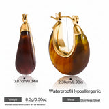 Vintage Resin Drop Earrings – Waterproof 18K Gold Plated Earrings | Ezra Gems
