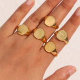 Engraved Letter Word Ring