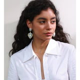 Resin Heart Flower Drop Earrings – Waterproof 18K Gold Plated Earrings | Ezra Gems