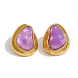 Candy Color Resin Heart Stud Earrings