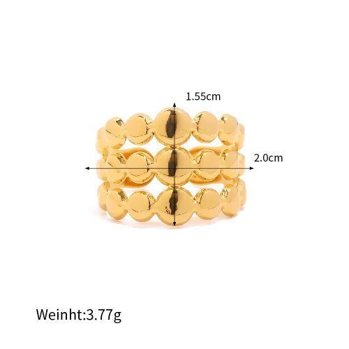 Mixed Link Open Stacking Ring – Waterproof 18K Gold Plated Ring | Ezra Gems